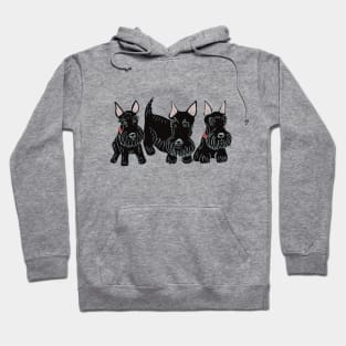 Three Little Black Scotties Hoodie